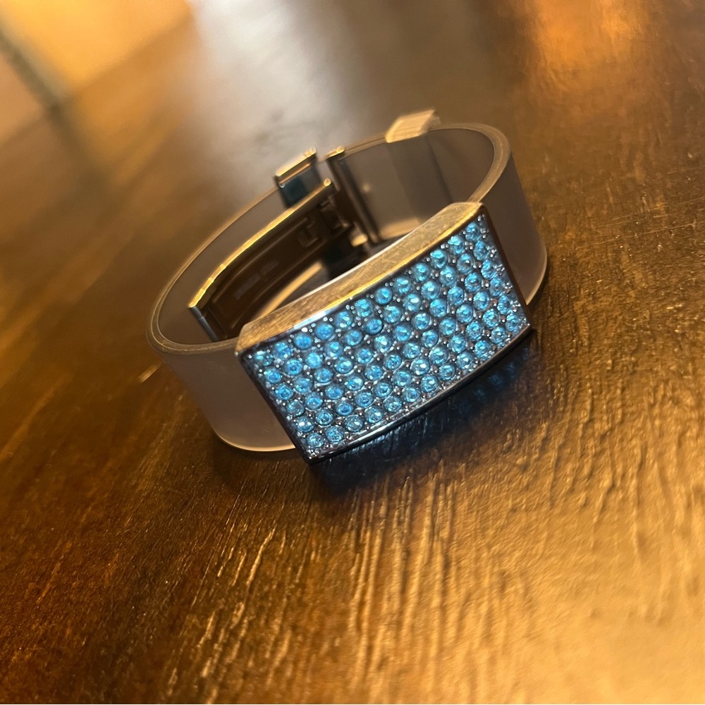 Swarovski Silver Bracelet with Blue Crystals